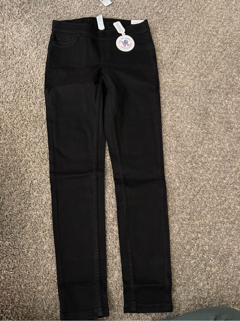 Justice Black Skinny Jeans for girls size 14 slim